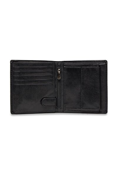 Semi Line Large Men's Wallet Black Adults
