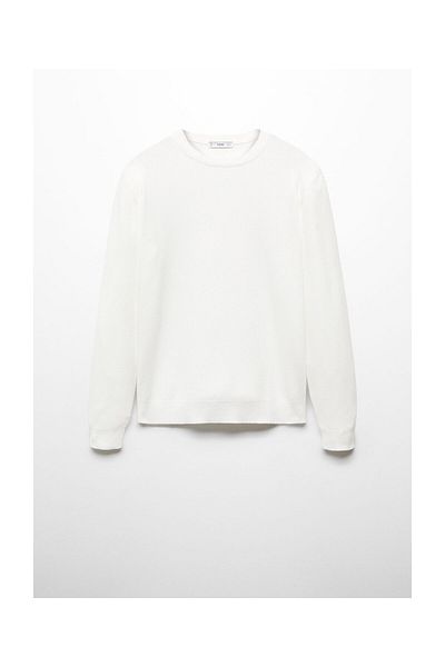 MANGO Man Strukturierter Baumwollpullover