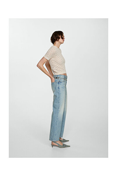 MANGO Woman Openwork short-sleeved sweater