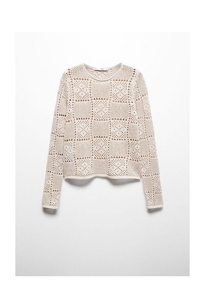 MANGO Woman Häkelpullover mit durchbrochenen Details
