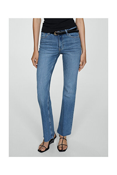 MANGO Woman Blugi evazați cu talie medie