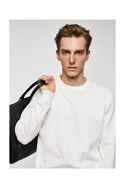 MANGO Man Pulover din bumbac structurat