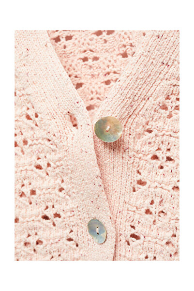 MANGO Woman Durchbrochener Strickcardigan