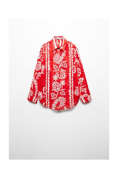 MANGO Woman Bedrucktes Oversize-Shirt