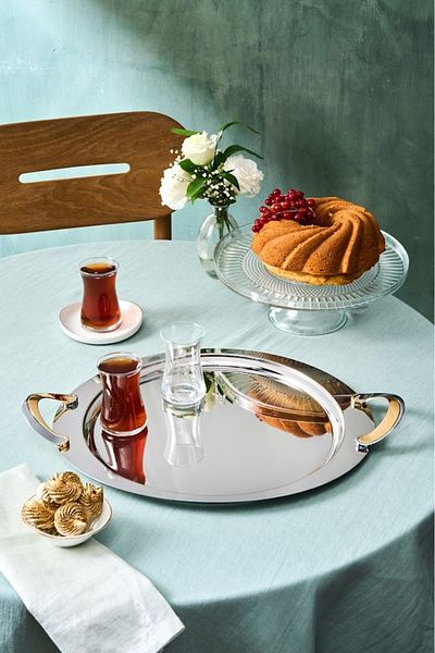 Karaca Serra Round Steel Tray 41 cm