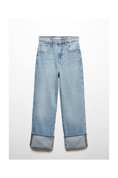MANGO Woman Turned-up straight jeans