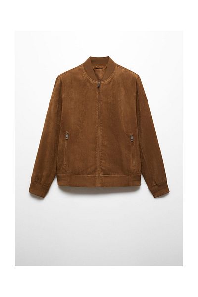 MANGO Man Suede-effect bomber jacket