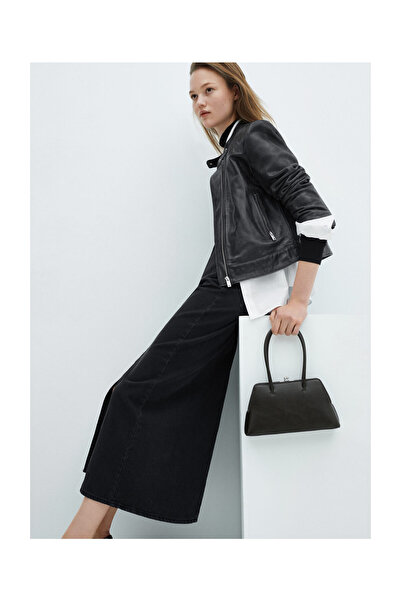 MANGO Woman Džínová sukně s rozparkem