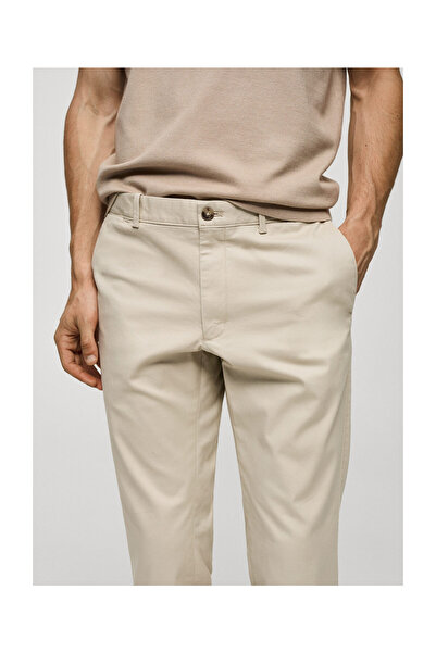 MANGO Woman BEIGE Erkek  Pantolon 67000619