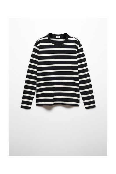 MANGO Man Striped long sleeves t-shirt