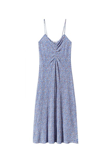 MANGO Woman Ruched detail flower dress
