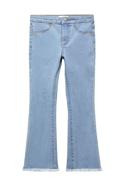 MANGO Kids Frayed finish flare jeans