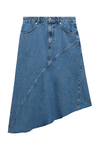 MANGO Woman Asymmetrical denim skirt