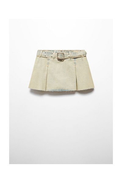MANGO Woman Fusta mini denim cu centura