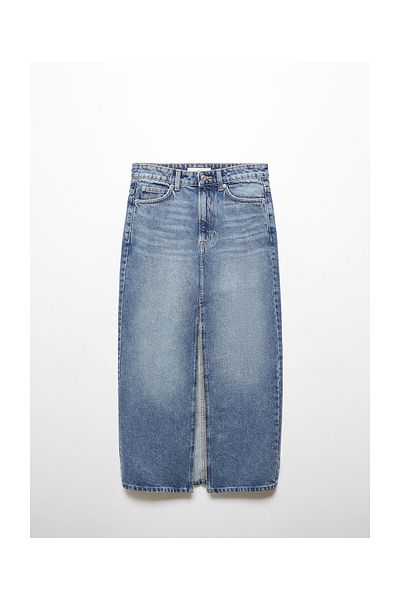 MANGO Woman Long denim skirt