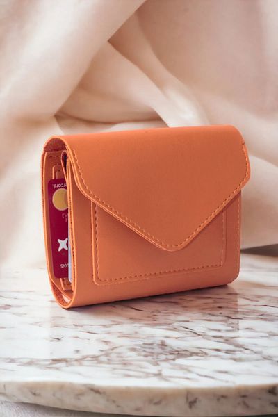 dericom Accesoriu elegant pentru suport de card portofel din piele moale pentru femei, cu capse și fermoar
