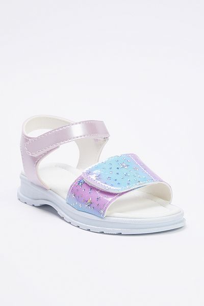 TRENDYOL SHOES Fliederfarbene, glänzende, mit Sternen verzierte Sandalen mit Klettverschluss für Mädchen – TAKSS25SD00027