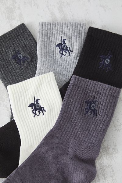 Trendyol Collection Πολύχρωμες βαμβακερές κάλτσες Unisex 5 Pack Hímzett College TMNSS25CO00014