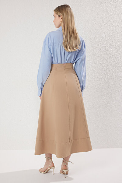 Trendyol Modest Woven Skirt - Camel Tctss25Ee00007