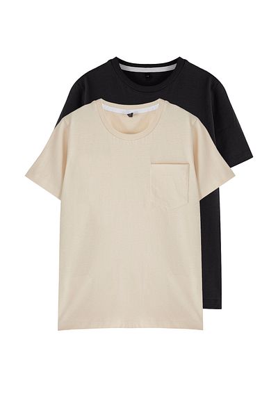 TRENDYOLKIDS Black-And-White Your Boy 100% Cotton Basic Stintingly Sleeve Tee
