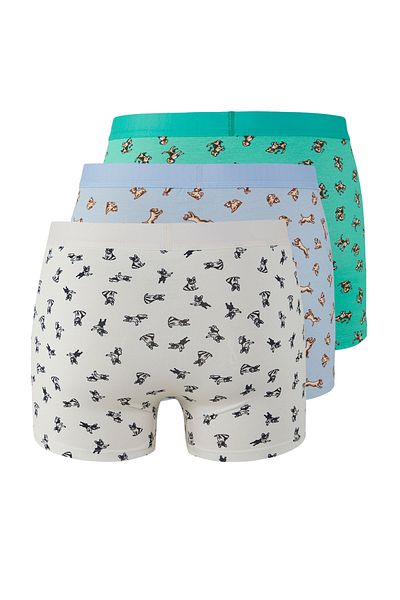 Trendyol Collection Multicolored 3 Pack Animal Print Stretchy Cotton Boxers