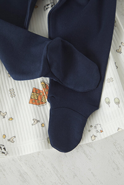 TRENDYOLKIDS Унісекс 100 бавовна з принтом футболка екрю 002 легінси комплект нижньої білизни TKDSS25AU00104