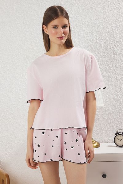 Trendyol Collection Rosa Stern gemustert Baby Pyjama Set THMSS24PT00203