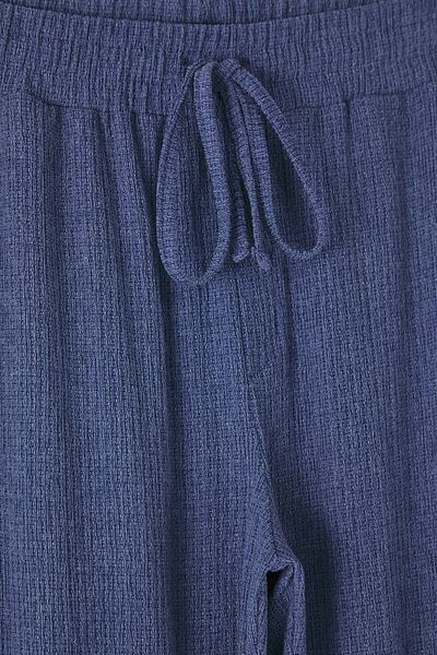 Trendyol Collection Indigo Wide Leg Textured Open Leg Sweatpants