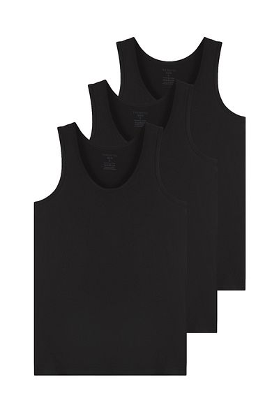 Trendyol Collection Schwarzes 3-teiliges Unterwäsche-Unterhemd aus gekämmter Baumwolle mit U-Ausschnitt