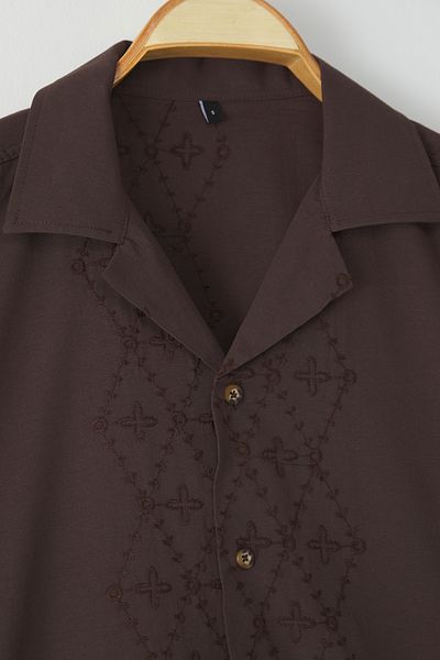 Trendyol Collection Καφέ υπερμεγέθη πουκάμισο TMNSS25GO00049