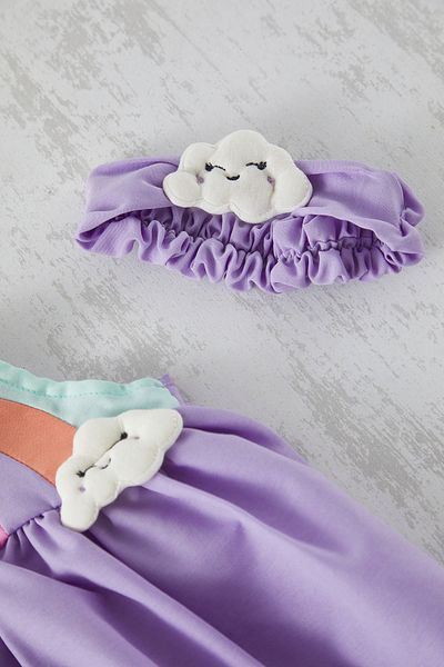 TRENDYOLKIDS Lilafarbenes Maiskleid für Babys – Mini-Strickkleid mit Regenbogenmuster