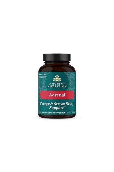 ANCIENT NUTRITION Adrenal Support with Ashwagandha by Ancient Nutrition, Reduces Stress & Fatigue, 1300mg, 60 Caps