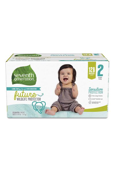 Seventh Generation حفاضات الأطفال، حماية حساسة، مقاس 4، 25 قطعة
