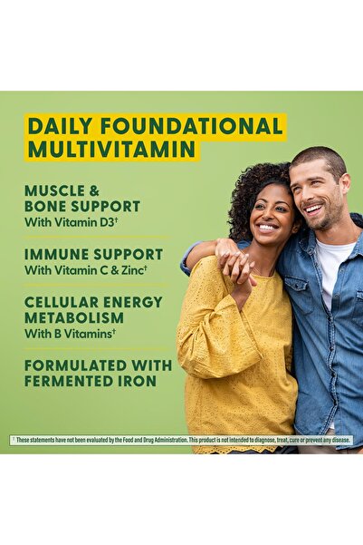 MEGAFOOD Daily Multivitamin for Women & Men - Immune, Bone, Energy - Vegetarian, Non-GMO - 30 Tabs