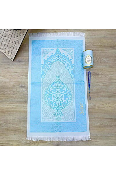 İkranur Hediyelik Isme Özek Ipek Nur Tafta Seccade ( 69*115) Turkuaz ,33 Lü T...