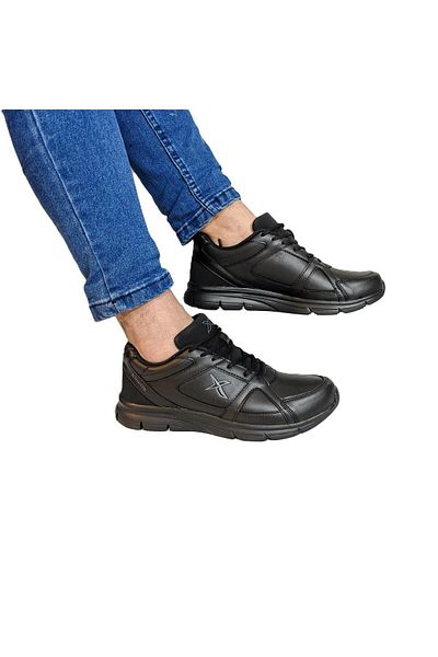 Kinetix Kalen Pu Black Lightweight and Comfortable Casual Sports Shoes