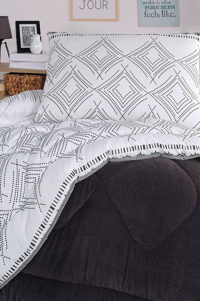 Eponj Home Single Comfort Set New Generation Wellsoft Quilt 2 Piece Lima Anthracite