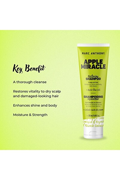 MARC ANTHONY Marc Anthony Apple Miracle Restoring Shampoo, Infused With Apple Stem Cell & Biotin - 250 Ml
