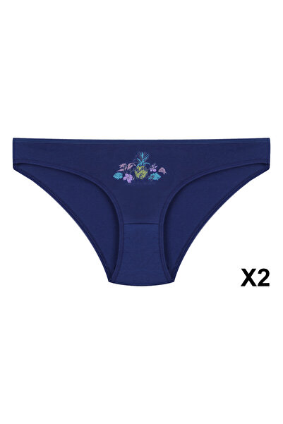 koza iç giyim Pachet de 12 chiloți de bikini din bumbac imprimați pentru femei