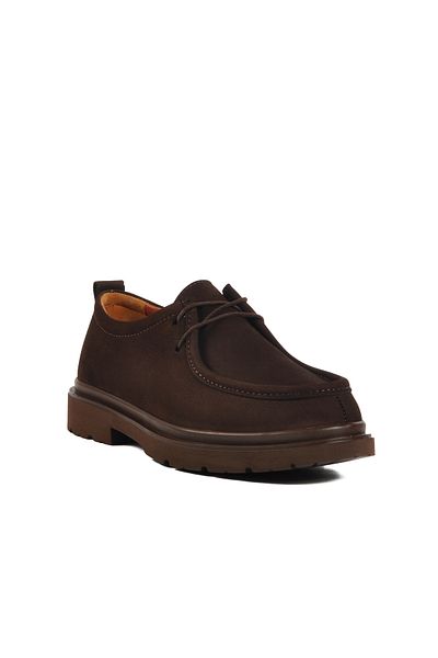 AYAKMOD Ανδρικά παπούτσια casual από γνήσιο δέρμα Nubuck καφέ