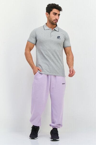 Lotto Men Sportswear Fit Short Sleeves Outdoor Polo Shirt, Grey