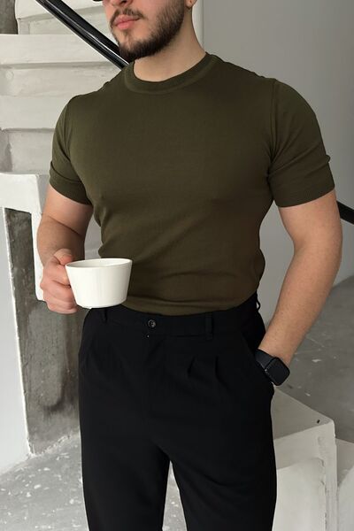 Livio Ferri Kama Erkek Bisiklet Yaka Pamuk Regular Fit Kısa Kollu İnce Triko ...