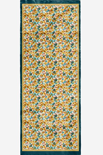 AFVENTE Şal galben din bumbac moale cu model de flori