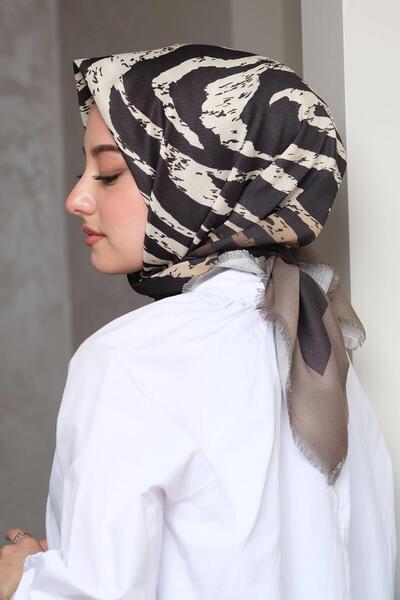 AFVENTE Βαμβακερό κασκόλ με πράσινη ζέβρα