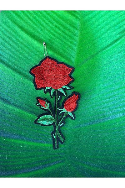 Gönülden Tasarım Iron-On Embroidery Flower Coat Thread Applique 12X7 cm