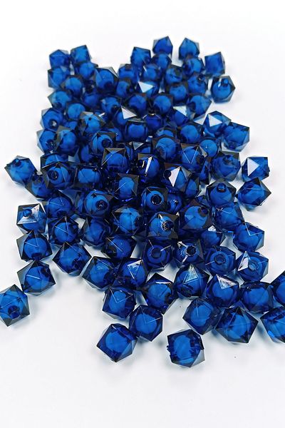 STUMBANNG Cube Bead Internally Beaded Bracelet Bag Bead 10 mm 50 Gr Dark Blue - Bnc453