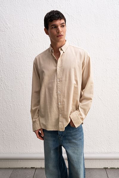 GIESTO ΠΟΥΚΑΜΙΣΟ OVERSIZED DRAPE ΕΛΑΦΡΥ ΛΙΝΟ