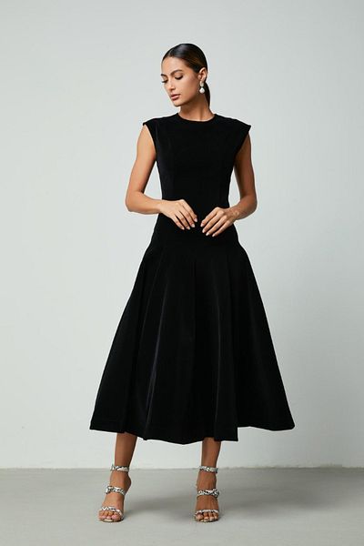 femi9 A-line velvet dress