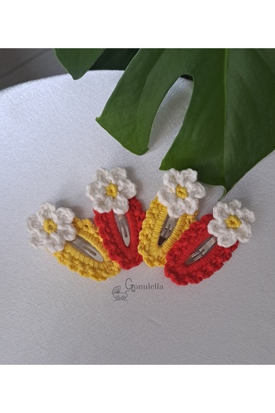 Gonulella Amigurumi Handmade Fan Buckle Set of 4 Buckles