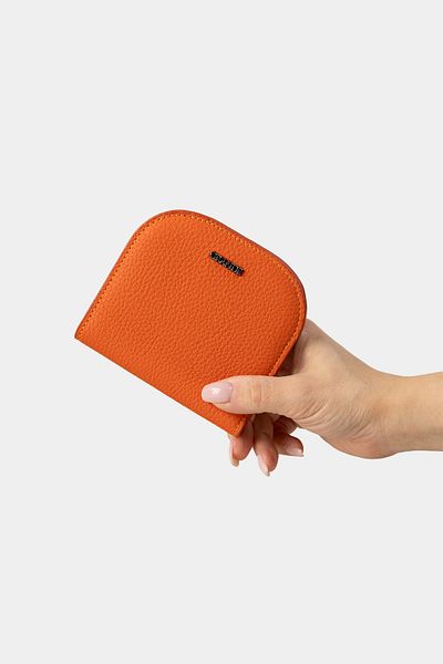 Grande 2817 Minimal Oval Wallet - Orange Leather Design